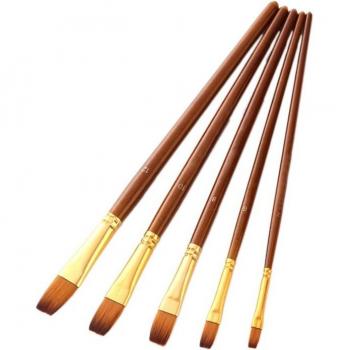 Pinceles para Pintura de Óleo con Mango de Madera