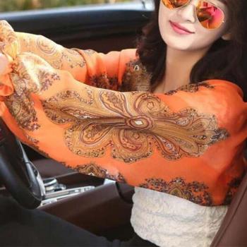 Sunproof Printed Sleeve Shawl for Women