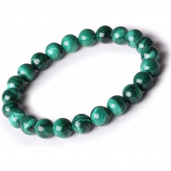Bracelet Ahokei femme élastique malachite
