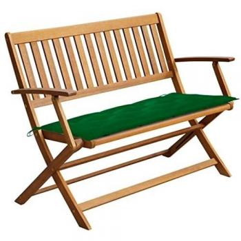 Banc Bois d'Acacia 120 cm, Coussin Bordé