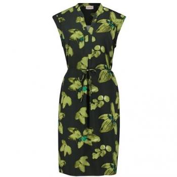 Cartoon Damen Tunikakleid mit Blumenmuster in Khaki/Petrol, Größe 42