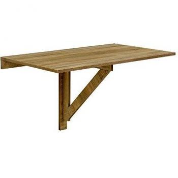 Table murale Pliable Effet Hêtre 100x60x58cm