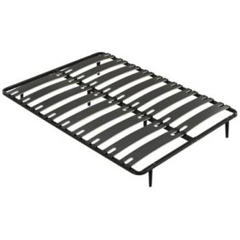 Sommier Cadre Noir Montiano – 160 × 200 cm, 2×9 lattes antidérapantes avec pied
