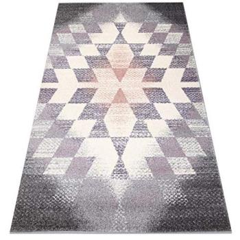 Carpet violet & rose: motif losange 120x170 cm