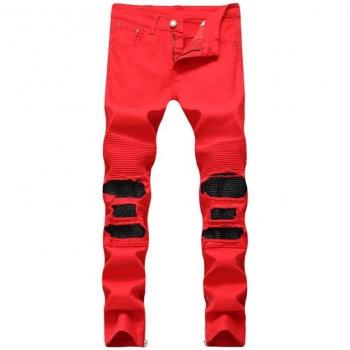 Pantalon à la mode motard déchiré