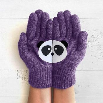 Autumn Winter Cute Panda Gloves for Women