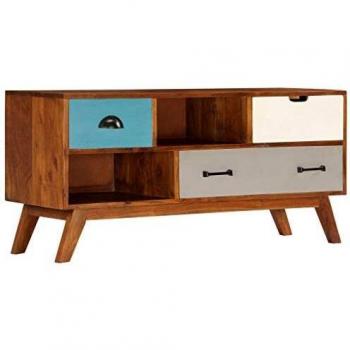 VidaXL TV Stand with 3 Drawers 43.3x13.8x19.7 Solid Wood Acacia