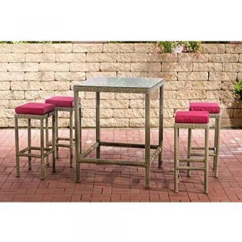 CLP Gartenbar Alia 5mm mit Kissen in Rubinrot