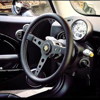 Racing Momo 350 mm Volante de Lujo Black