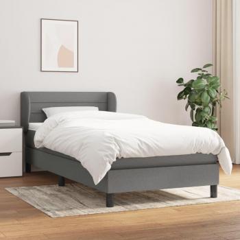 Vidaxl Boxspringbett Dunkelgrau 100x200 cm inkl. Matratze