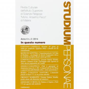 Studium personae. Rivista culturale dell'Istituto superiore di scienze religiose Mons. A. Pecci di Matera