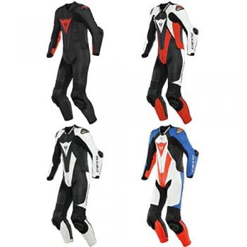 Dainese Laguna Seca 5 Tuta in pelle per moto perforata a un pezzo Nero/Rosso taglia 46