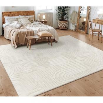 Alfombra Corto Pelo Nordic Boho 160x220 cm – Crema 7
