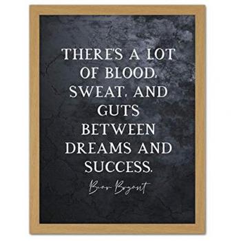Framed Slate Quote Art: Bear Bryant – Blood, Sweat, Guts, Dream, Success