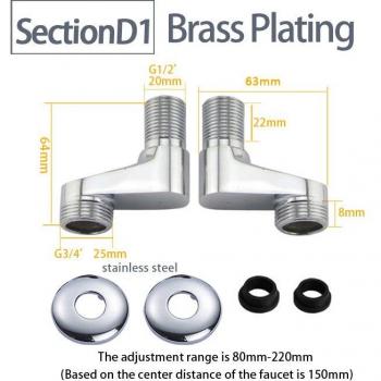 Solid Brass Adjustable Shower Faucet Wall-Mounted Angle Valve