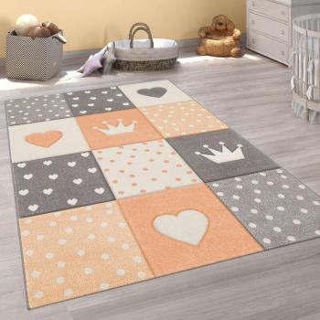 Tappeto di quarti cuori/stelle 133 cm – arancione