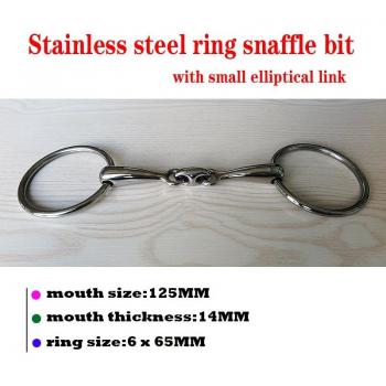 Edelstahl-Tränsebiss Ring – Doppelgebrochen, Kupferelliptische Verbindung (SBT0512)