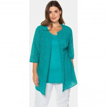 Giacca aperta donna taglie comode verde 52/54