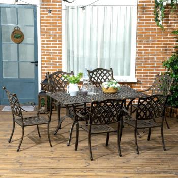 Seater Cast Aluminum Patio Dining Set