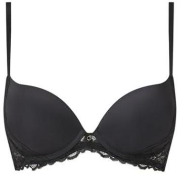 Smooth Black Plunge Bra with Sexy Lace