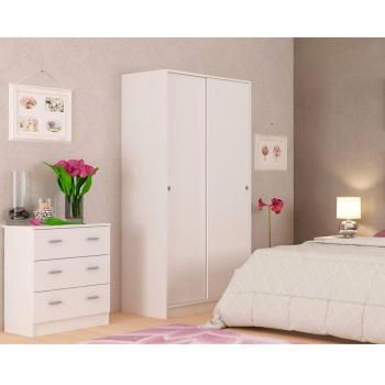 Cómoda Meka-Block K-9461B, 3 cajones, color blanco, 70 x 59 x 36 cm