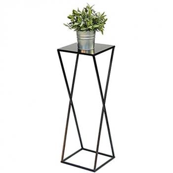 Table d'Appoint Fleurs Métal Noir