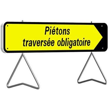 Panneau 'Piétons traversée obligatoire' 1000x300mm