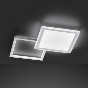 WOFI LED Deckenleuchte mit Fernbedienung, Aluminium silber, 36W 2000lm