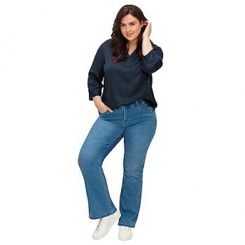Sheego Bootcut-Jeans mit Catfaces und Bodyforming-Effekt in Blau für Damen, Größe 40