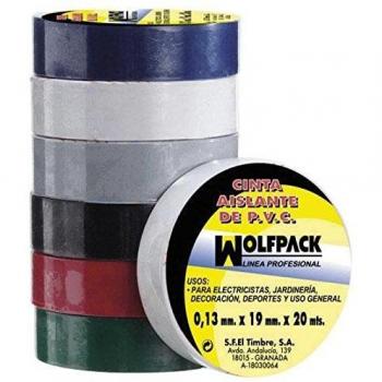 Cinta Aislante Wolfpack 20 M X 19 Mm Negra Uso Doméstico
