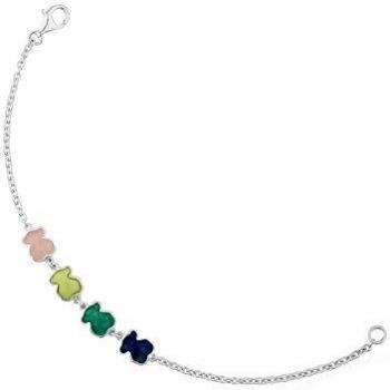Pulsera Tous de Plata con Piedras de Colores