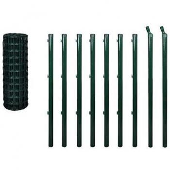 10x0.8m Green Steel Euro Fence by vidaXL