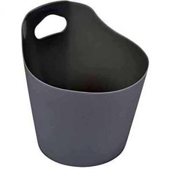 Panier rond 14.5 cm × 16.5 cm plastique uni Vitamine gris clair