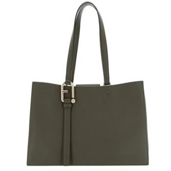 Furla Nuvola Große Tote-Handtasche aus echtem Kalbsleder in Grün