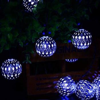 KINGCOO Solar Moroccan Orb String Light