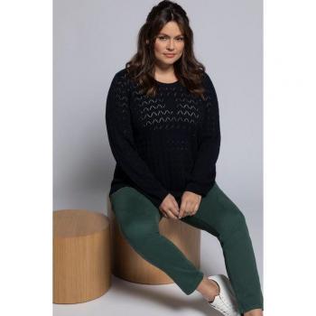 Maglione blu scollo girocollo cotone biologico donna taglia 60/62