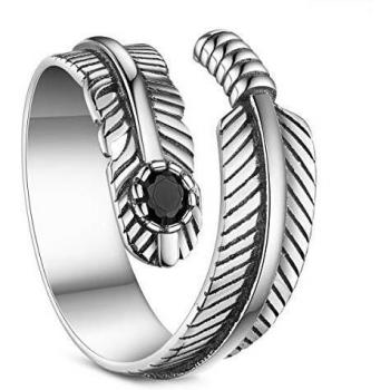 Bague femme plume noire réglable SHEGRACE – ornement argenté