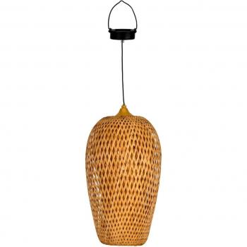 Lampada a sospensione LED solare Sunshine Bliss in bambù/rattan/plastica/metallo, calda, integrata, IP44