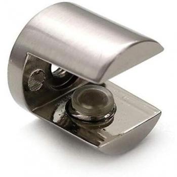 Pack of 20 Nickel‑Coated Glass Shelf Brackets (4–8 mm)
