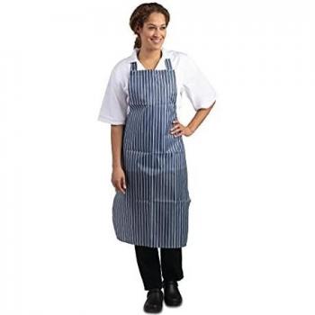 Professional Whites Blue/White Bib Apron with Water Resistance