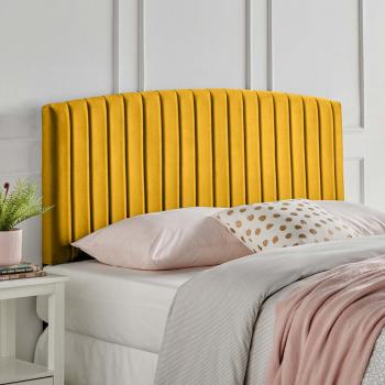Super King 26 Strutted Headboard in Mustard Plush from Casa Reet