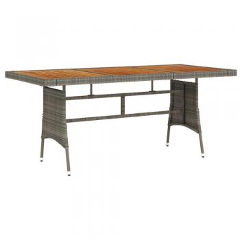Table de jardin 160x70x72 cm en résine tressée et acacia