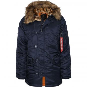 Parka ALPHA INDUSTRIES N3B VF 59 Herren, unifarben, mit abnehmbarem Kunstfellkragen