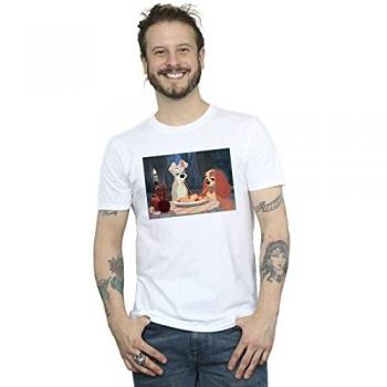 Camicia a maniche lunghe Disney Lady & The Tramp XXL bianco, motivazione spaghetti