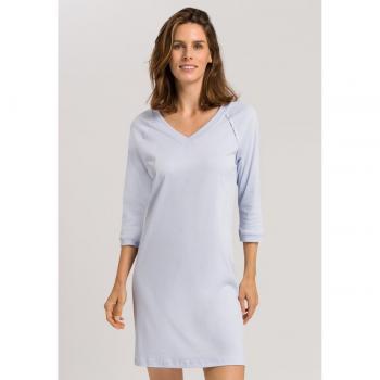 Hanro Sleepshirt Pure Essence Damen Nachthemd V-Ausschnitt 3/4-Arm Größe XS Lila