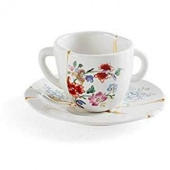 Kaffeetasse KINTSUGI 1 weiß mit Untertasse, Seletti