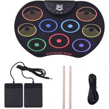 Batterie Enroulable Silicium – Pack USB 9 Tampons et Pédale de Soutien