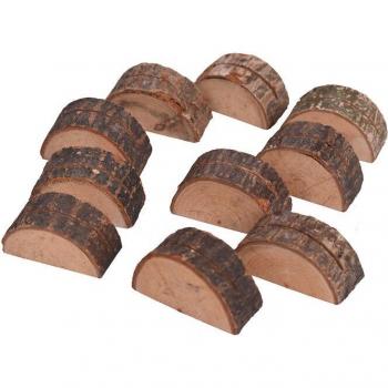 Ornamento de Madera Natural Semicircular para Escritorio, Soporte para Fotos y Tarjetas, Pack de 10 Uds