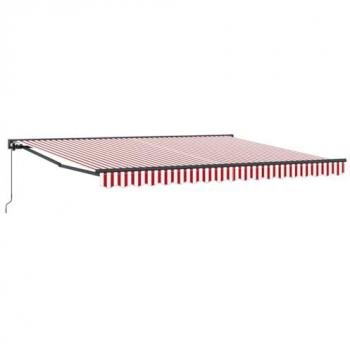 Parasol rétractable rayé rouge blanche 400x300 cm – VidaXL
