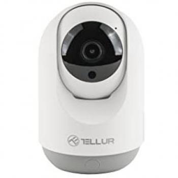 Cámara Tellur Smart WiFi para interiores, 3MP, UltraHD, autotracking, PTZ, blanca